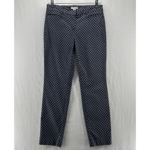 Carolina Belle Montreal Pants Size 6 Medallion Print Slim Ankle Mid Rise Blue